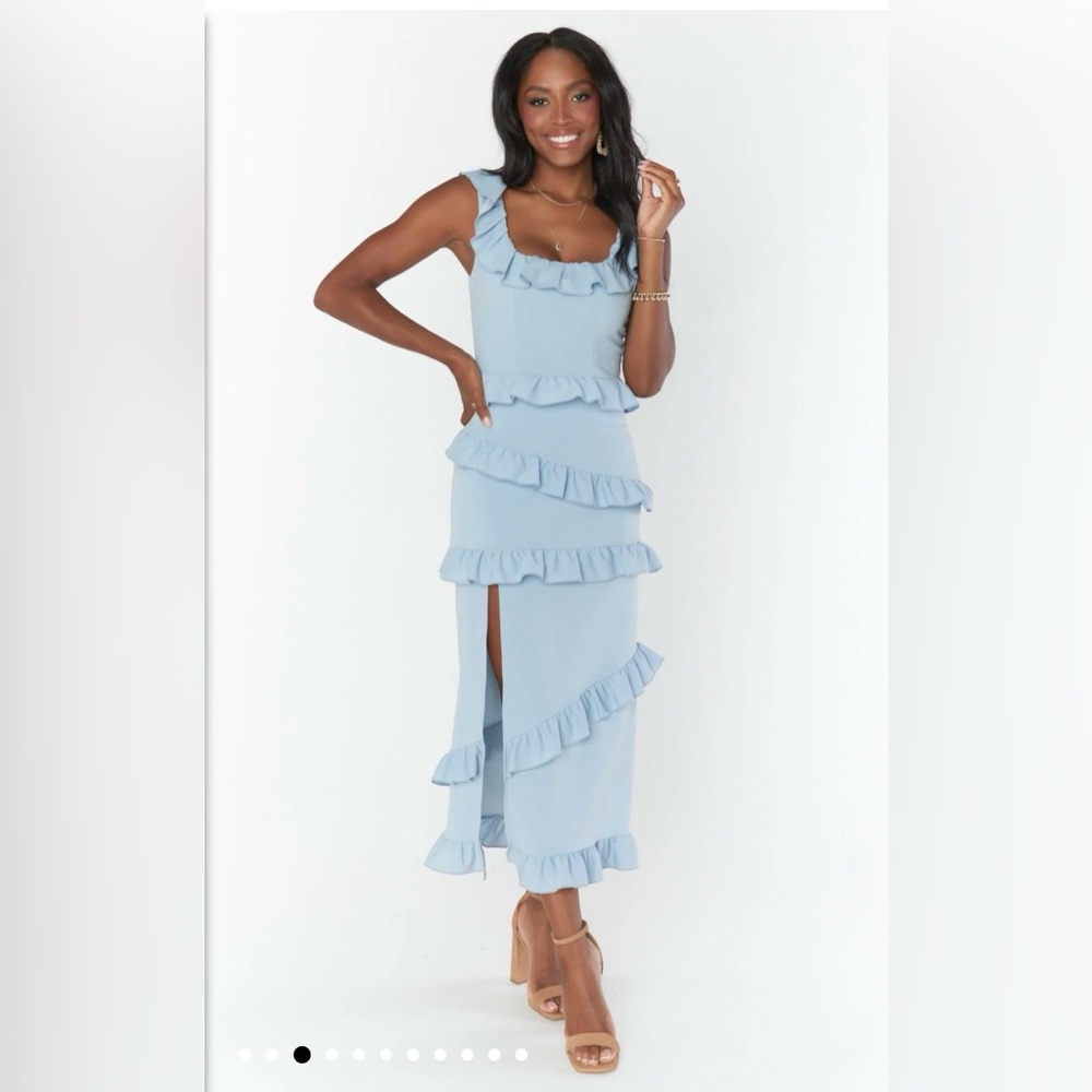 Show Me Your MuMu Greta Dress (Steel Blue)
